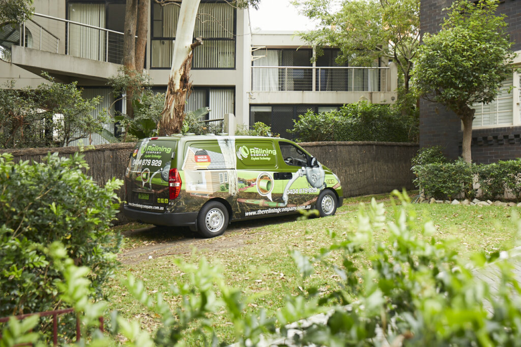 Relining van parked in nature