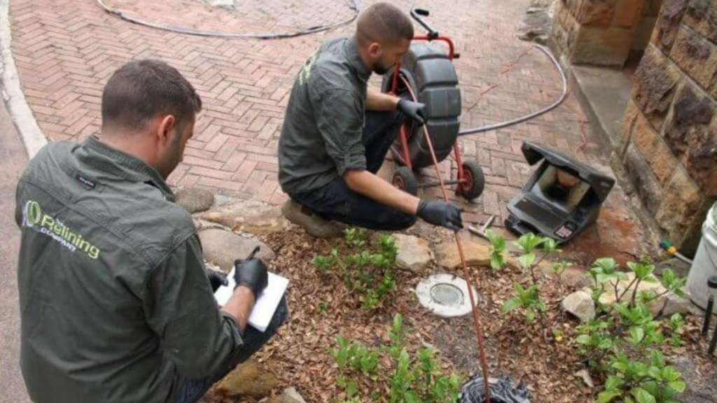 Two men clearing the blocked sewer lines Sydney