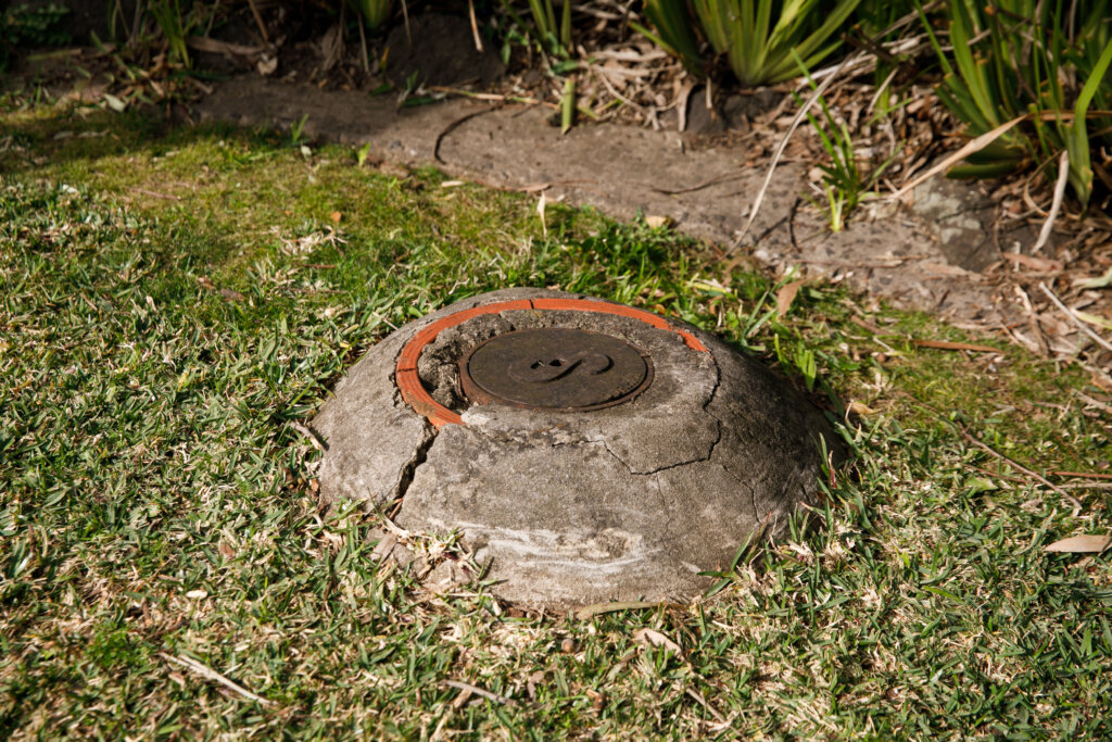 rounded sewer drain