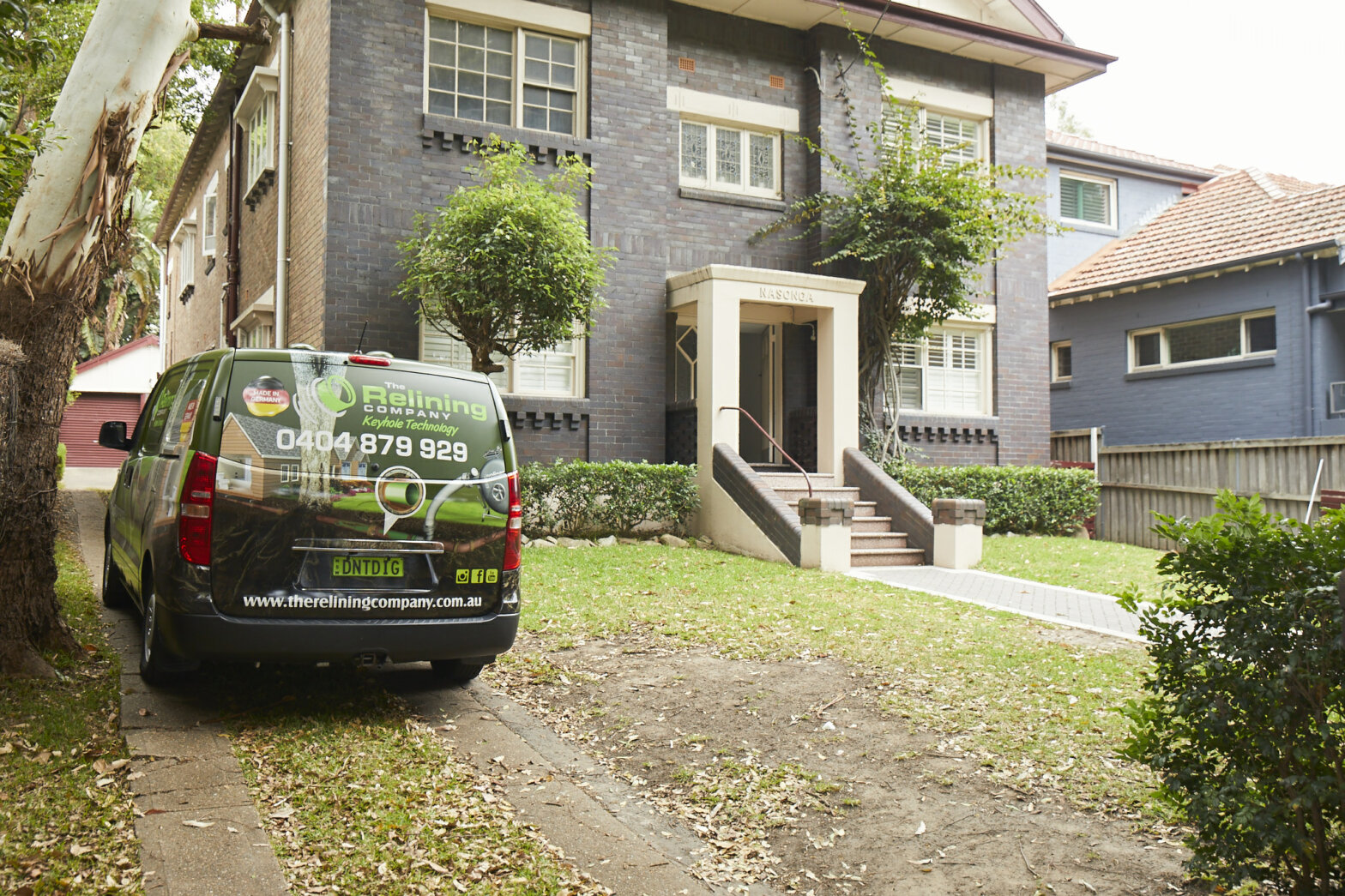 van outside house